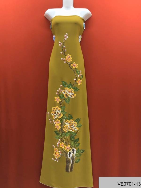 Vải Áo Dài Thái Tuấn Vẽ Hoa Kiểu Mới AD VE0701_135 49 Vải Áo Dài Thái Tuấn Vẽ Hoa Kiểu Mới AD VE0701_135