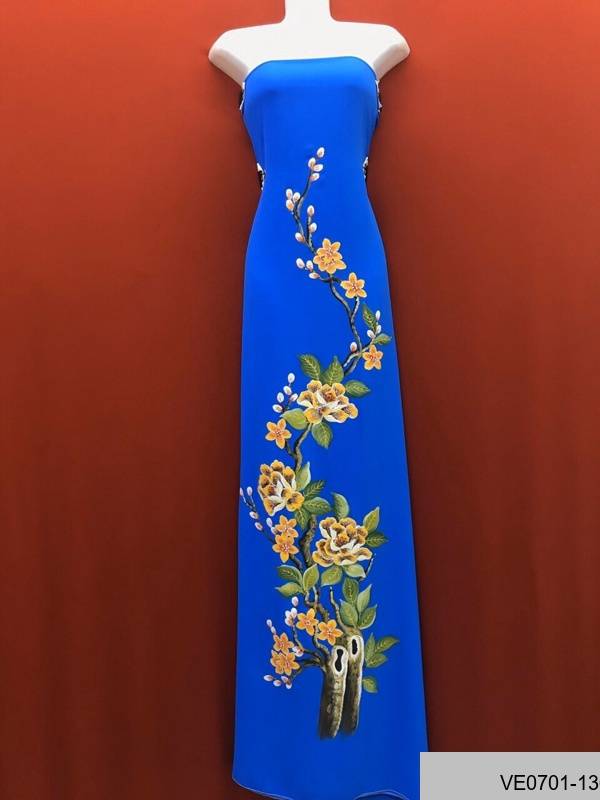 Vải Áo Dài Thái Tuấn Vẽ Hoa Kiểu Mới AD VE0701_135 52 Vải Áo Dài Thái Tuấn Vẽ Hoa Kiểu Mới AD VE0701_135