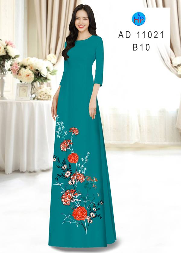 Vải Áo Dài Hoa In 3D Độc Đáo AD 11021 41 Vải Áo Dài Hoa In 3D Độc Đáo AD 11021