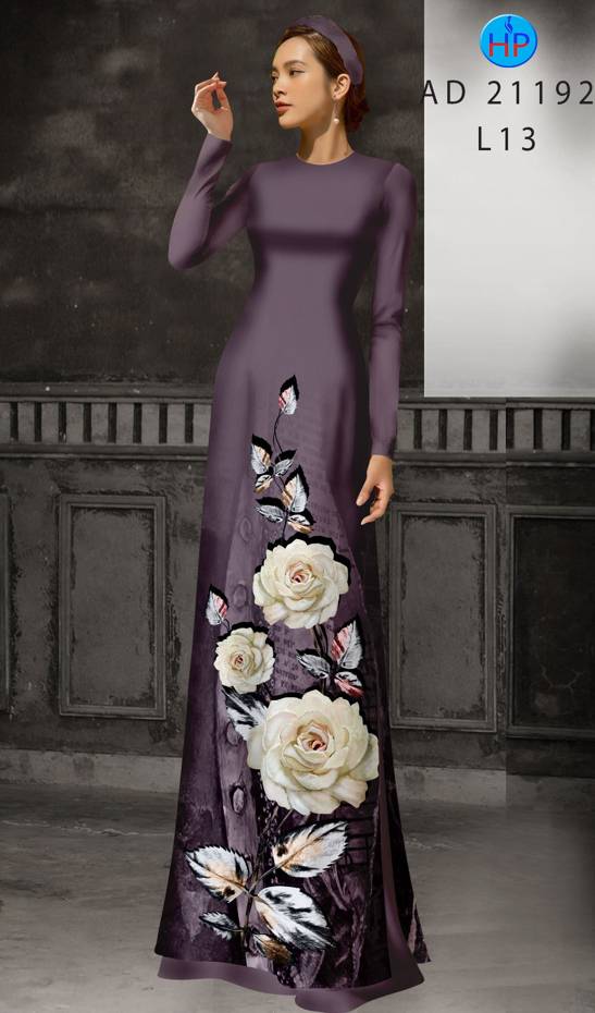 Vải Áo Dài Hoa Hồng Thiết Kế 2021 AD 21192