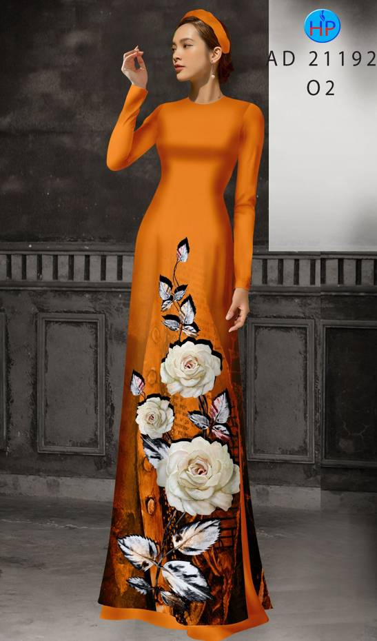 Vải Áo Dài Hoa Hồng Thiết Kế 2021 AD 21192