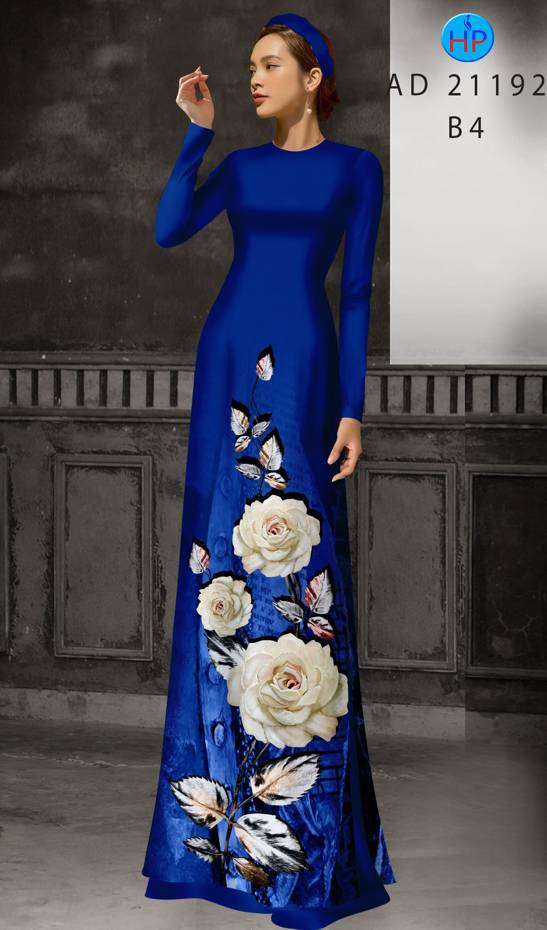 Vải Áo Dài Hoa Hồng Thiết Kế 2021 AD 21192