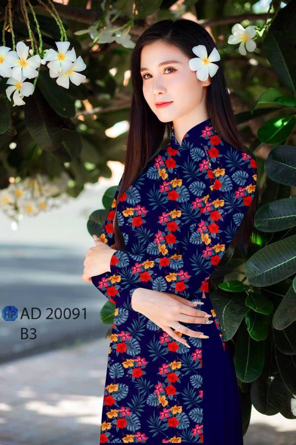 Vải Áo Dài Hoa Đều Thiết Kế 2021 AD 20091