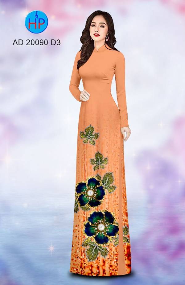 Vải Áo Dài Hoa In 3D Độc Đáo AD 20090 41 Vải Áo Dài Hoa In 3D Độc Đáo AD 20090