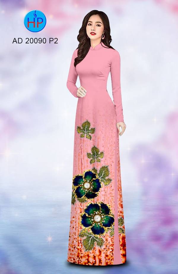 Vải Áo Dài Hoa In 3D Độc Đáo AD 20090 49 Vải Áo Dài Hoa In 3D Độc Đáo AD 20090