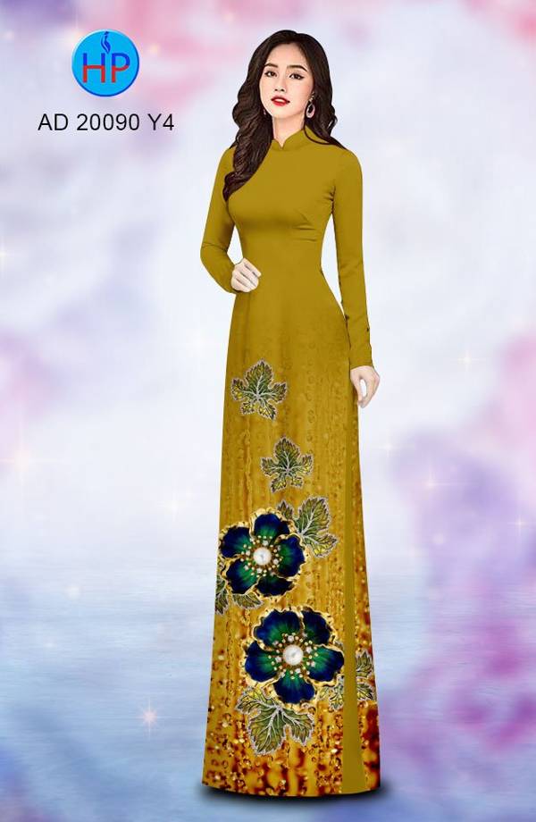 Vải Áo Dài Hoa In 3D Độc Đáo AD 20090 52 Vải Áo Dài Hoa In 3D Độc Đáo AD 20090