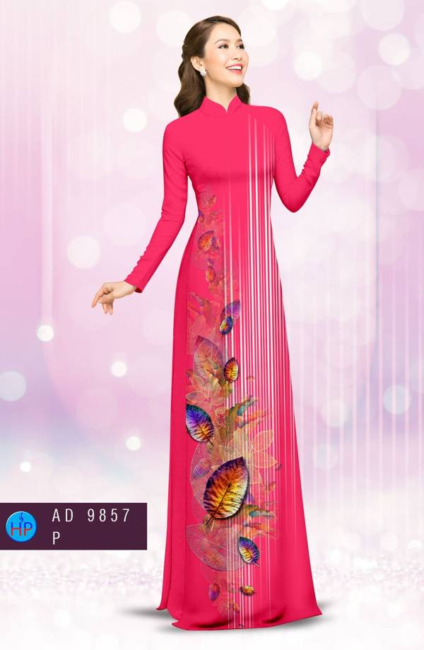 Vải Áo Dài In Hình Lá Thiết Kế 2021 AD 9857 40 Vải Áo Dài In Hình Lá Thiết Kế 2021 AD 9857