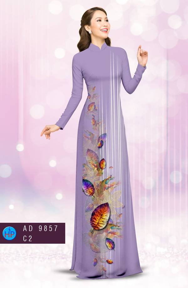 Vải Áo Dài In Hình Lá Thiết Kế 2021 AD 9857 44 Vải Áo Dài In Hình Lá Thiết Kế 2021 AD 9857