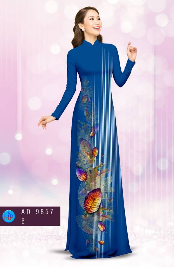 Vải Áo Dài In Hình Lá Thiết Kế 2021 AD 9857 45 Vải Áo Dài In Hình Lá Thiết Kế 2021 AD 9857