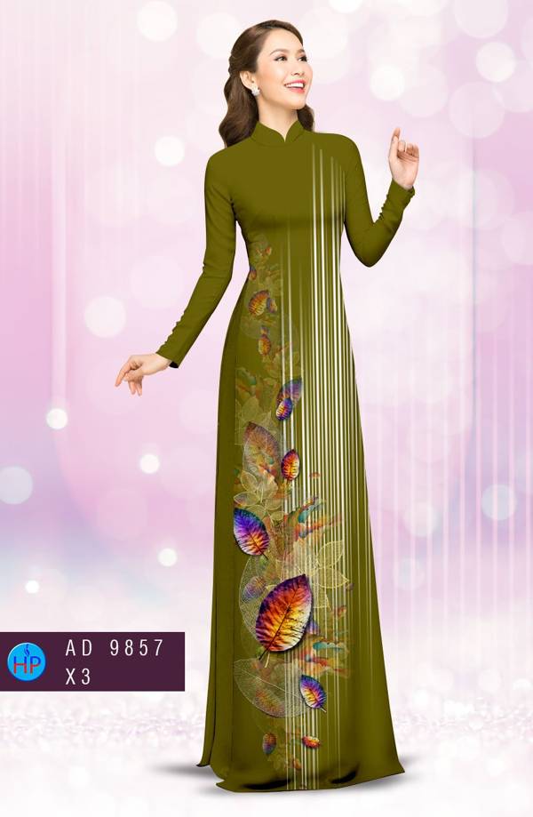 Vải Áo Dài In Hình Lá Thiết Kế 2021 AD 9857 48 Vải Áo Dài In Hình Lá Thiết Kế 2021 AD 9857