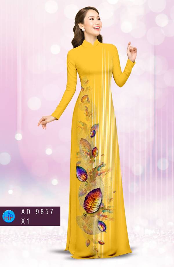 Vải Áo Dài In Hình Lá Thiết Kế 2021 AD 9857 50 Vải Áo Dài In Hình Lá Thiết Kế 2021 AD 9857