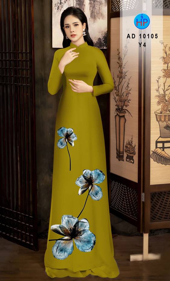 Vải Áo Dài Hoa In 3D Độc Đáo AD 10105 45 Vải Áo Dài Hoa In 3D Độc Đáo AD 10105