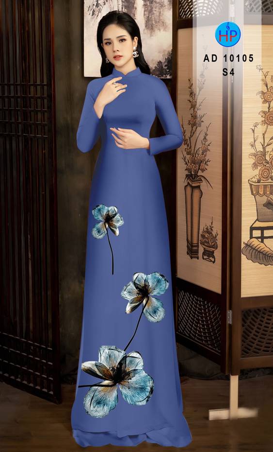 Vải Áo Dài Hoa In 3D Độc Đáo AD 10105 46 Vải Áo Dài Hoa In 3D Độc Đáo AD 10105
