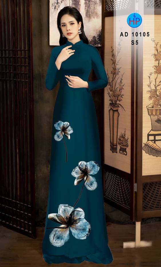 Vải Áo Dài Hoa In 3D Độc Đáo AD 10105 51 Vải Áo Dài Hoa In 3D Độc Đáo AD 10105