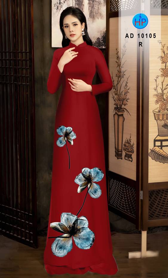 Vải Áo Dài Hoa In 3D Độc Đáo AD 10105 54 Vải Áo Dài Hoa In 3D Độc Đáo AD 10105