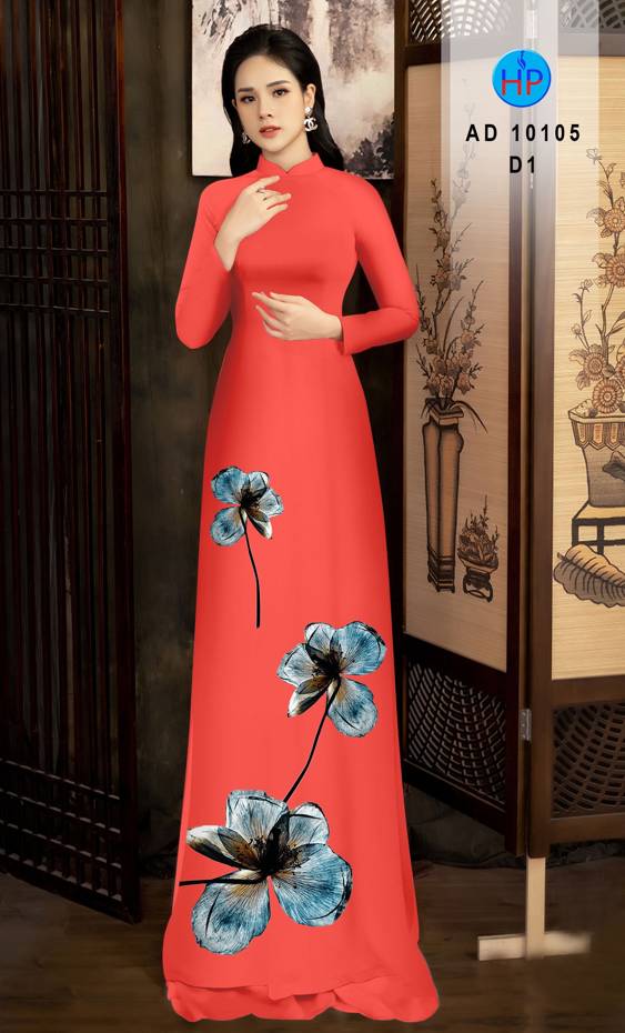 Vải Áo Dài Hoa In 3D Độc Đáo AD 10105 57 Vải Áo Dài Hoa In 3D Độc Đáo AD 10105