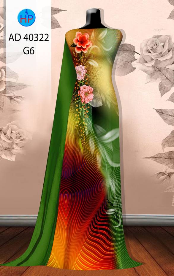 Vải Áo Dài Hoa In 3D Kiểu Mới AD 40322 44 Vải Áo Dài Hoa In 3D Kiểu Mới AD 40322