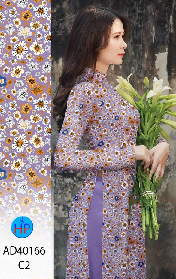 Vải Áo Dài Hoa Nhí Thiết Kế 2021 AD 40166 40 Vải Áo Dài Hoa Nhí Thiết Kế 2021 AD 40166