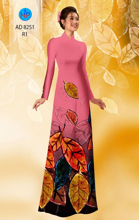 Vải Áo Dài In Hình Lá Mới Ra AD 8251 37 Vải Áo Dài In Hình Lá Mới Ra AD 8251