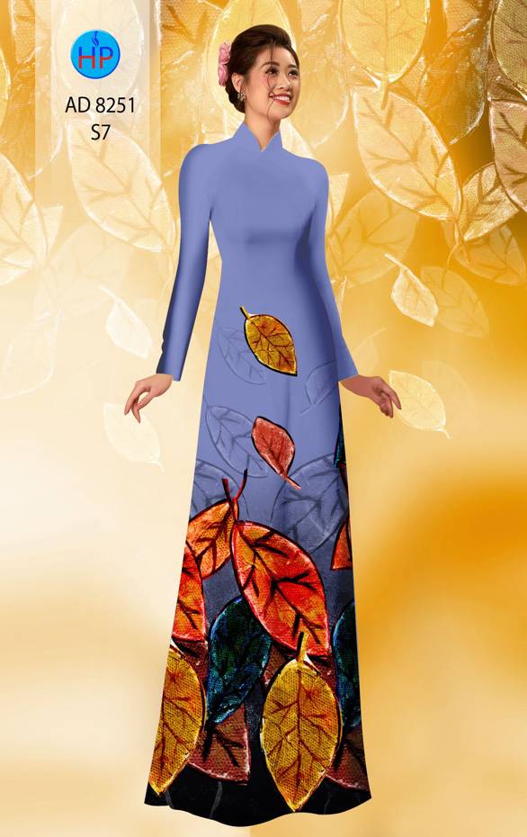 Vải Áo Dài In Hình Lá Mới Ra AD 8251 38 Vải Áo Dài In Hình Lá Mới Ra AD 8251