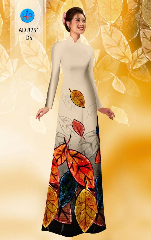 Vải Áo Dài In Hình Lá Mới Ra AD 8251 39 Vải Áo Dài In Hình Lá Mới Ra AD 8251