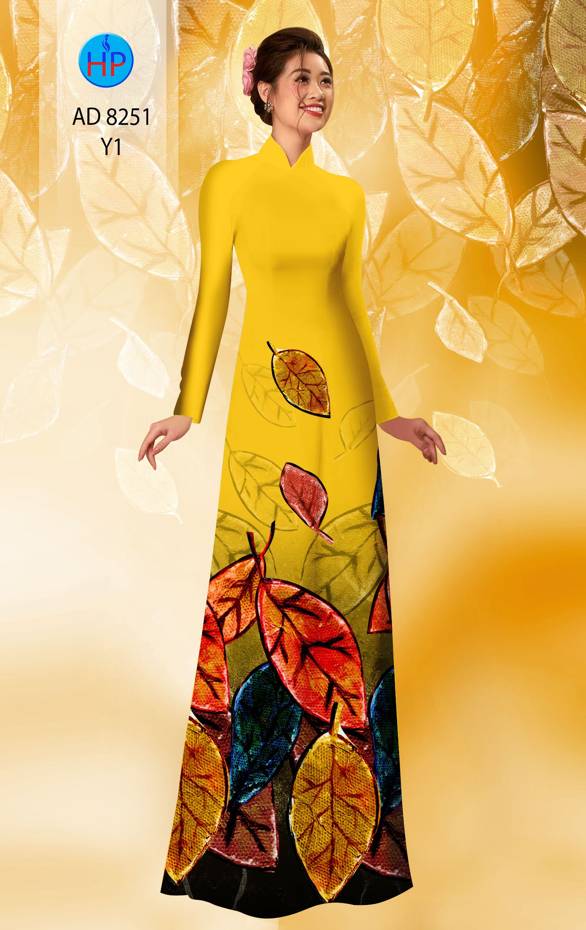 Vải Áo Dài In Hình Lá Mới Ra AD 8251 41 Vải Áo Dài In Hình Lá Mới Ra AD 8251