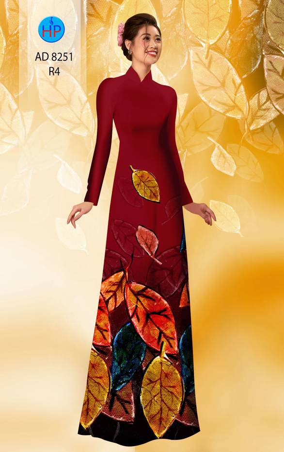 Vải Áo Dài In Hình Lá Mới Ra AD 8251 42 Vải Áo Dài In Hình Lá Mới Ra AD 8251