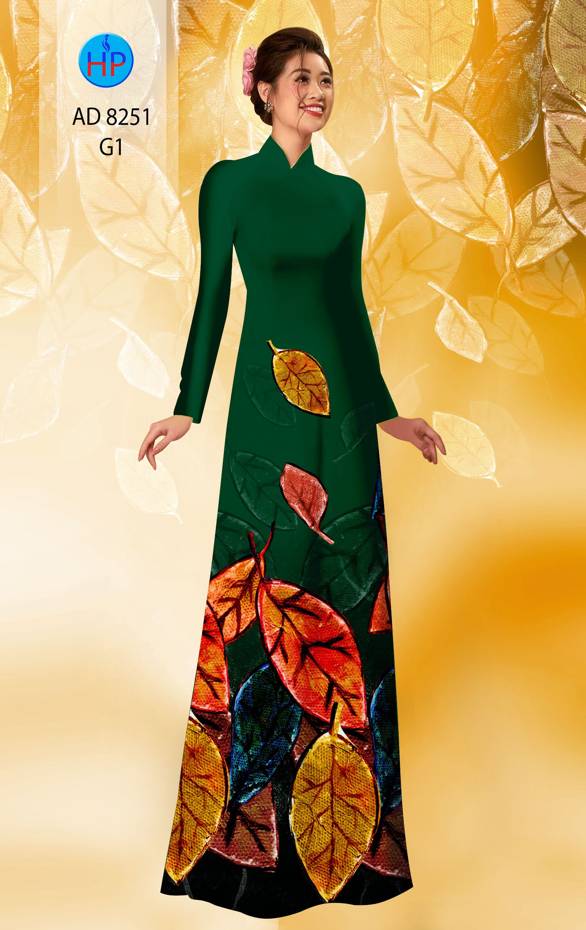 Vải Áo Dài In Hình Lá Mới Ra AD 8251 45 Vải Áo Dài In Hình Lá Mới Ra AD 8251