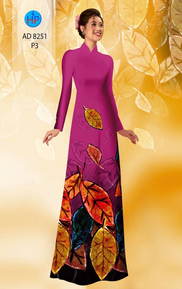 Vải Áo Dài In Hình Lá Mới Ra AD 8251 43 Vải Áo Dài In Hình Lá Mới Ra AD 8251