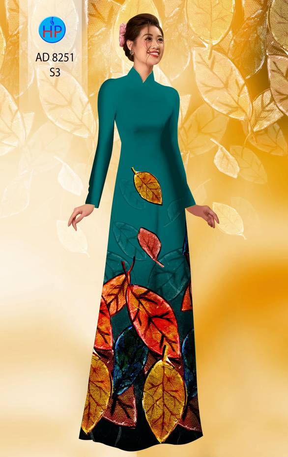 Vải Áo Dài In Hình Lá Mới Ra AD 8251 47 Vải Áo Dài In Hình Lá Mới Ra AD 8251