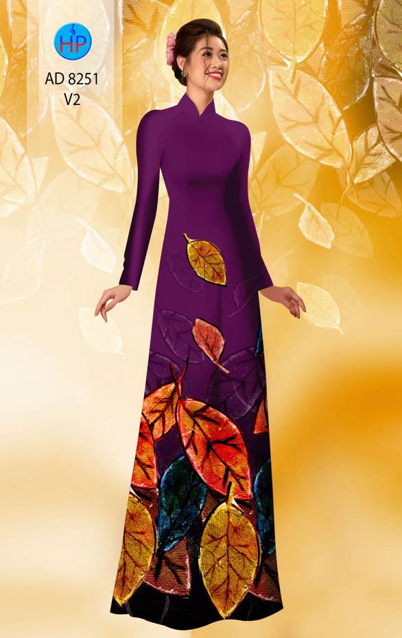 Vải Áo Dài In Hình Lá Mới Ra AD 8251 50 Vải Áo Dài In Hình Lá Mới Ra AD 8251