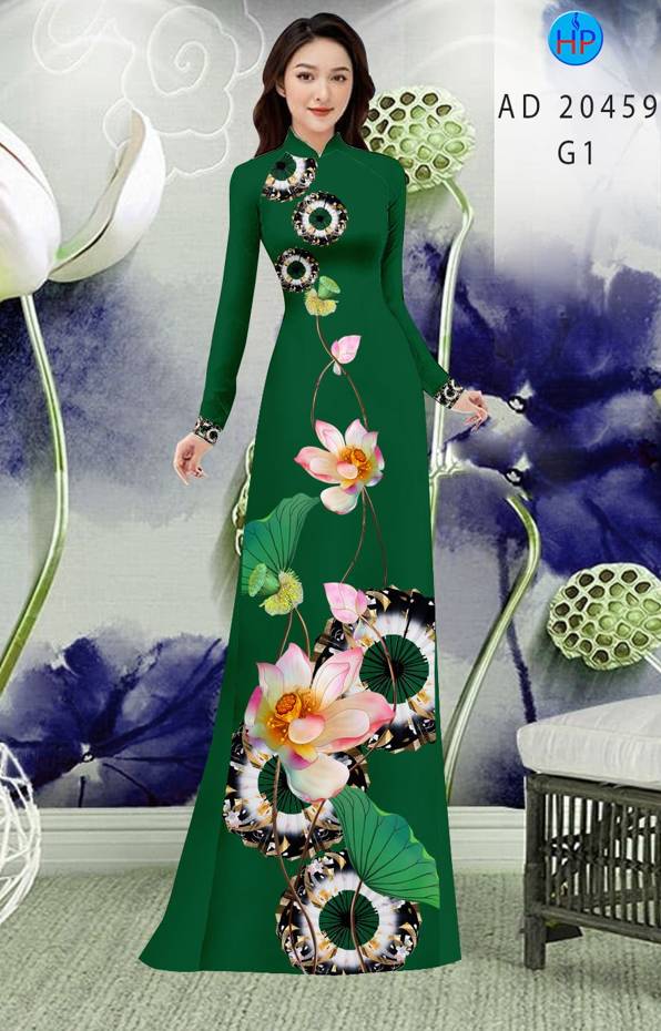 Vải Áo Dài Hoa Sen Thiết Kế 2021 AD 20459