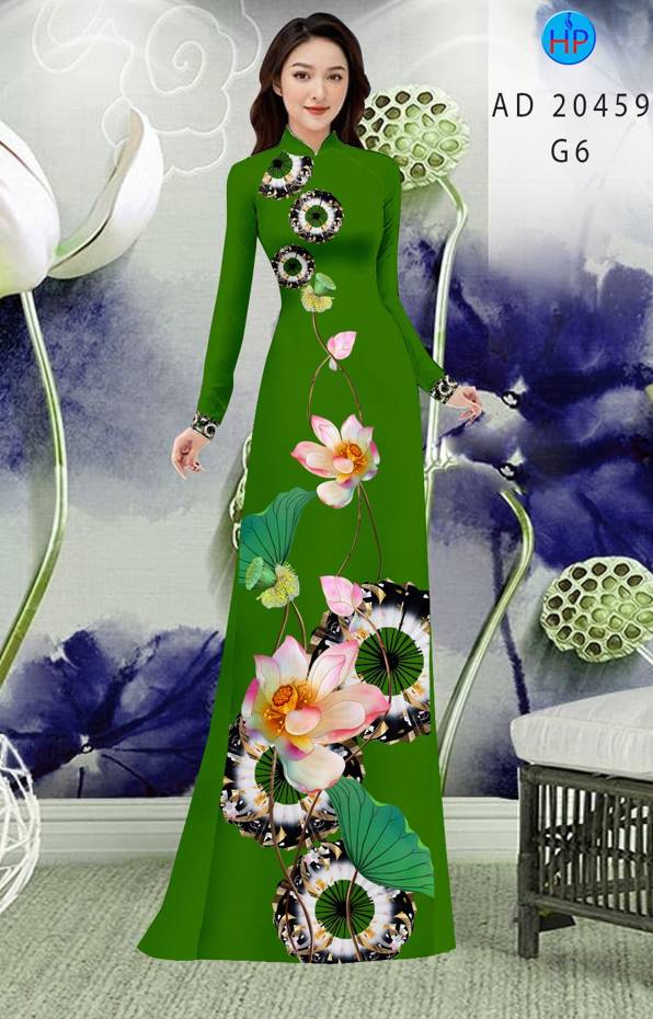 Vải Áo Dài Hoa Sen Thiết Kế 2021 AD 20459