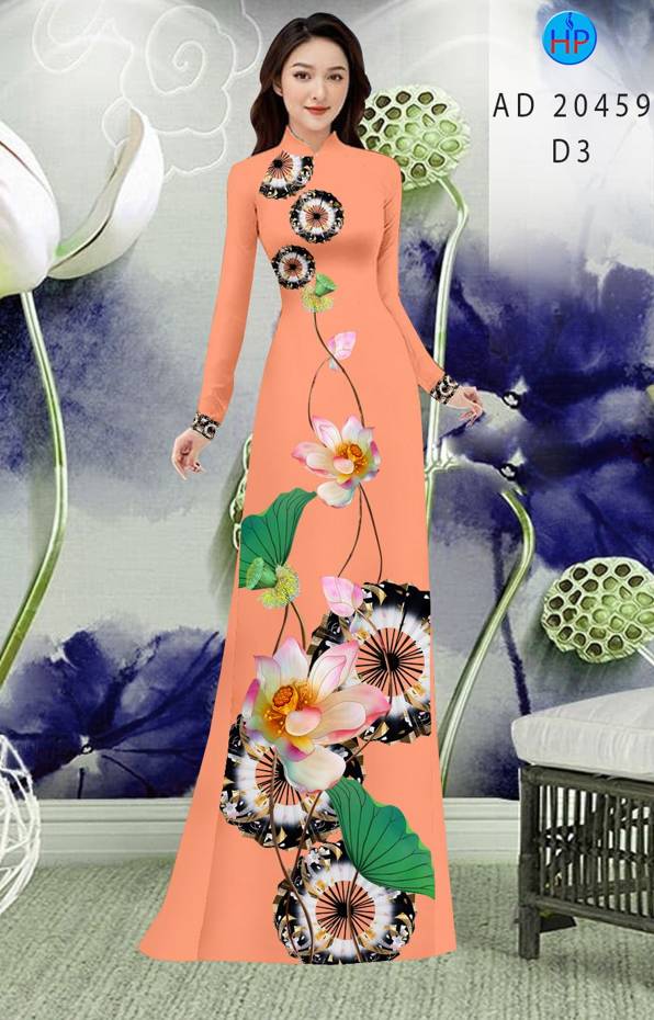 Vải Áo Dài Hoa Sen Thiết Kế 2021 AD 20459