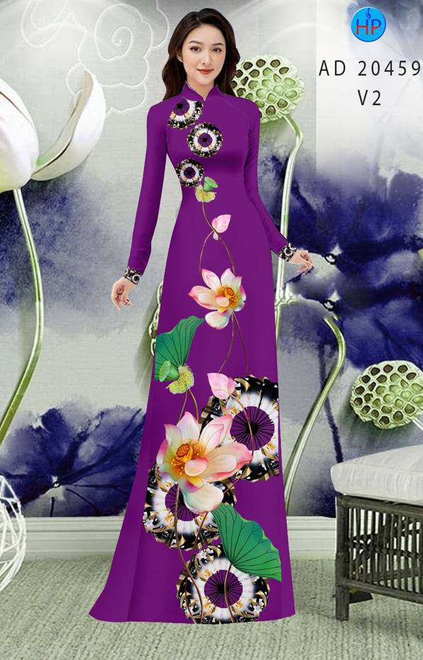 Vải Áo Dài Hoa Sen Thiết Kế 2021 AD 20459