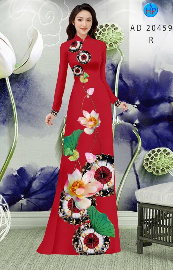 Vải Áo Dài Hoa Sen Thiết Kế 2021 AD 20459