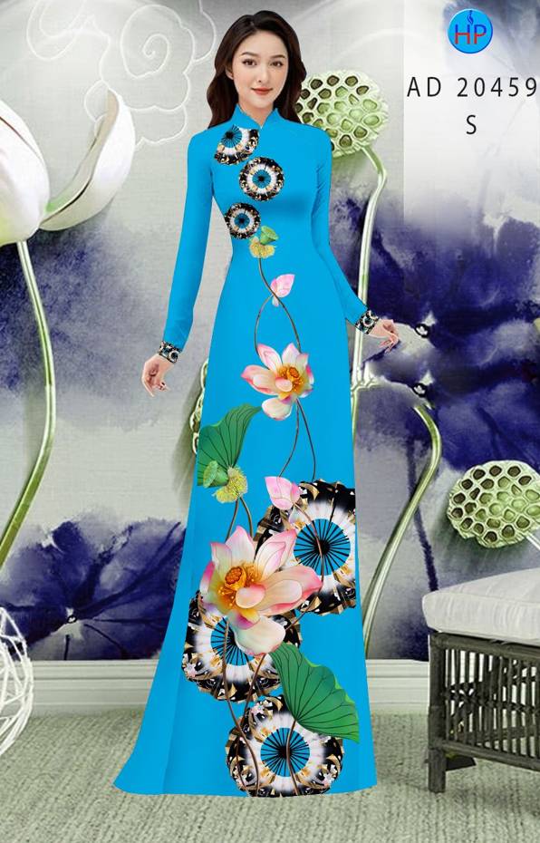 Vải Áo Dài Hoa Sen Thiết Kế 2021 AD 20459