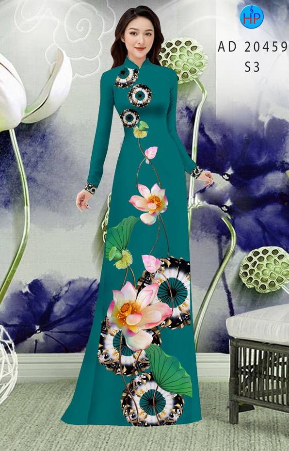 Vải Áo Dài Hoa Sen Thiết Kế 2021 AD 20459
