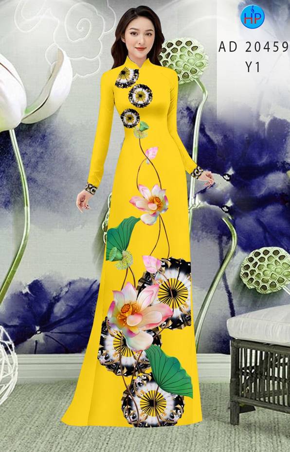 Vải Áo Dài Hoa Sen Thiết Kế 2021 AD 20459
