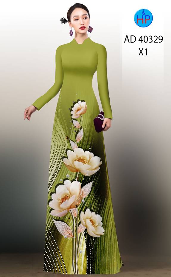 Vải Áo Dài Hoa In 3D Độc Đáo AD 40329 37 Vải Áo Dài Hoa In 3D Độc Đáo AD 40329