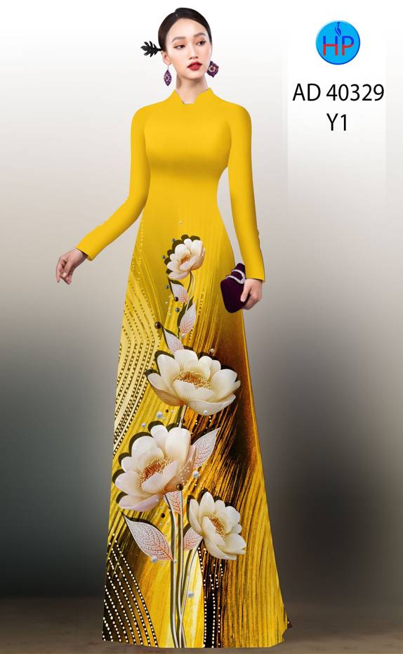 Vải Áo Dài Hoa In 3D Độc Đáo AD 40329 39 Vải Áo Dài Hoa In 3D Độc Đáo AD 40329