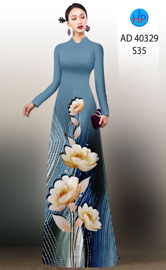 Vải Áo Dài Hoa In 3D Độc Đáo AD 40329 40 Vải Áo Dài Hoa In 3D Độc Đáo AD 40329