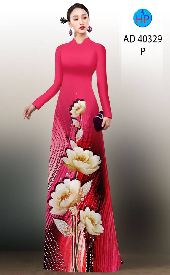 Vải Áo Dài Hoa In 3D Độc Đáo AD 40329 42 Vải Áo Dài Hoa In 3D Độc Đáo AD 40329