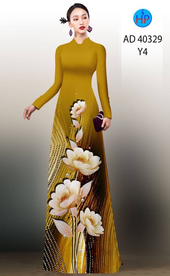 Vải Áo Dài Hoa In 3D Độc Đáo AD 40329 45 Vải Áo Dài Hoa In 3D Độc Đáo AD 40329