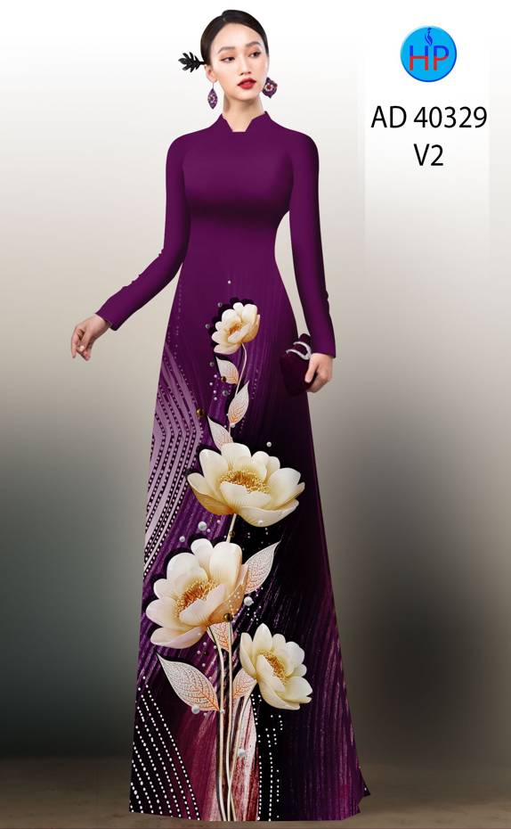 Vải Áo Dài Hoa In 3D Độc Đáo AD 40329 43 Vải Áo Dài Hoa In 3D Độc Đáo AD 40329