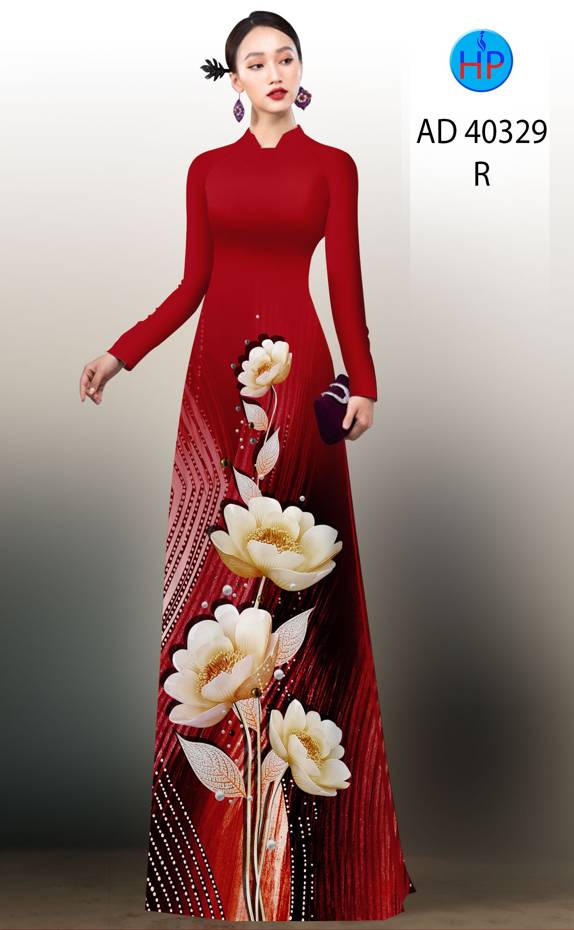 Vải Áo Dài Hoa In 3D Độc Đáo AD 40329 44 Vải Áo Dài Hoa In 3D Độc Đáo AD 40329