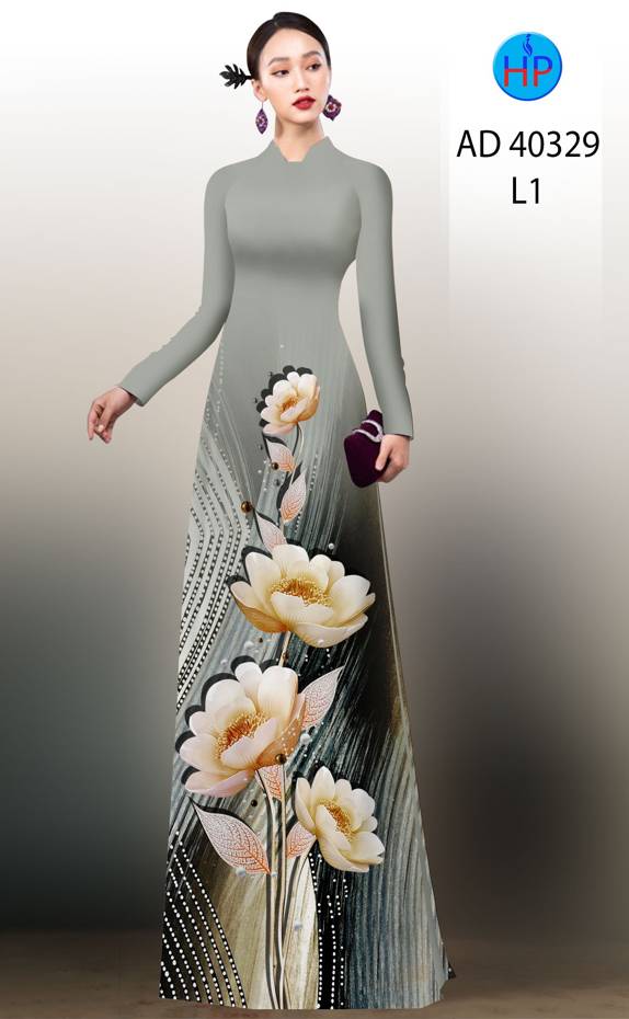 Vải Áo Dài Hoa In 3D Độc Đáo AD 40329 47 Vải Áo Dài Hoa In 3D Độc Đáo AD 40329