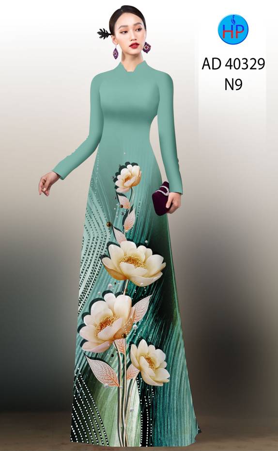 Vải Áo Dài Hoa In 3D Độc Đáo AD 40329 50 Vải Áo Dài Hoa In 3D Độc Đáo AD 40329