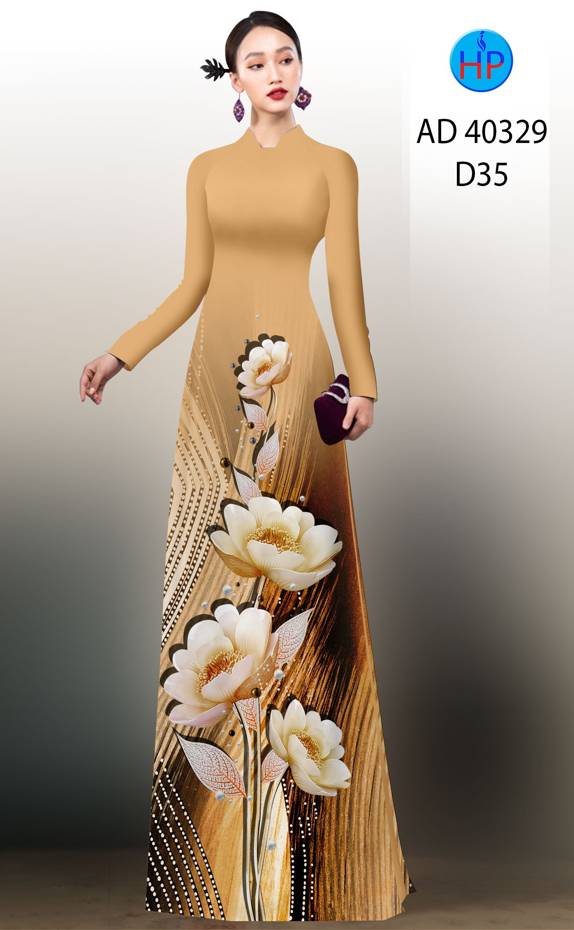 Vải Áo Dài Hoa In 3D Độc Đáo AD 40329 49 Vải Áo Dài Hoa In 3D Độc Đáo AD 40329