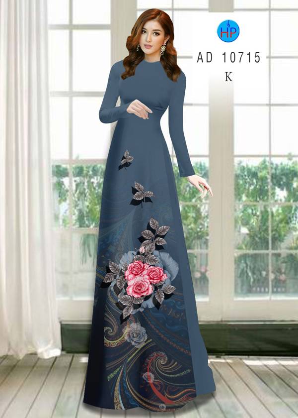 Vải Áo Dài Hoa Hồng Mới Ra AD 10715 38 Vải Áo Dài Hoa Hồng Mới Ra AD 10715